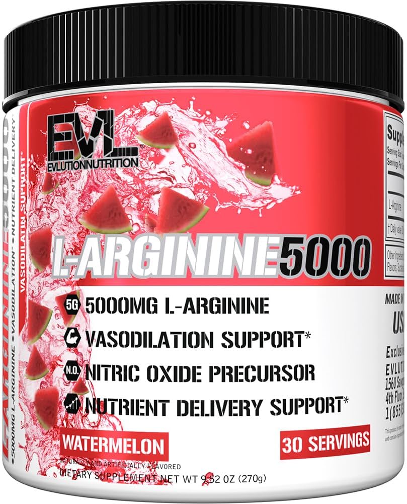 Elution Nutrition Nitric Oxide Booster L-arginín Supplement - High Potency Nitric Oxide Supplement with 5000mg of L Arginine for Enhanced Pumps Energy Muscle Growth and Vaterality NO Booster