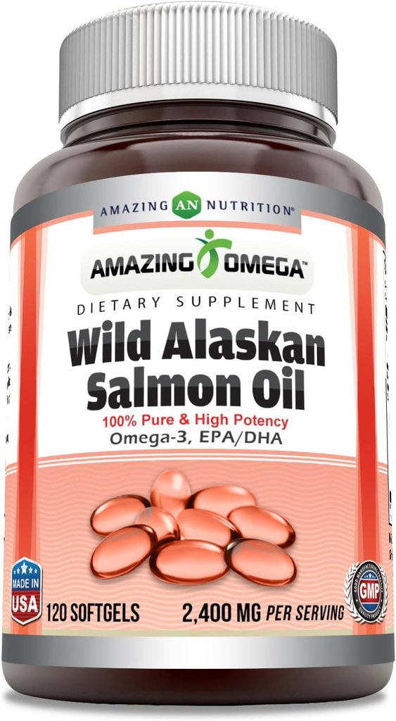 Amazing Omega Wild Aljašský lososový olej (Omega-3, EPA/DHA) Supplement 
