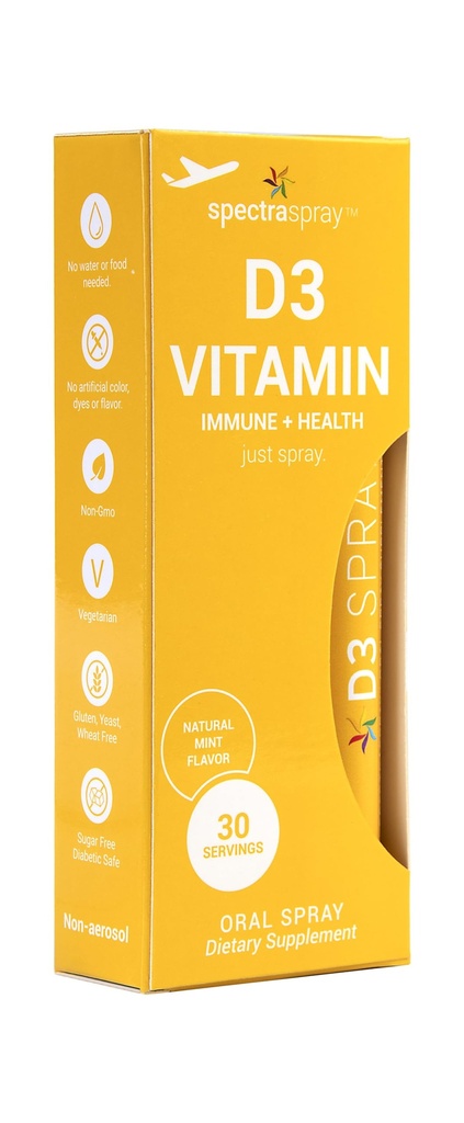 Spektroskop Vitamín D3 sprej Vitamíny - prírodný a účinný perorálny sprej 5000IU vitamín D3, 30 dní