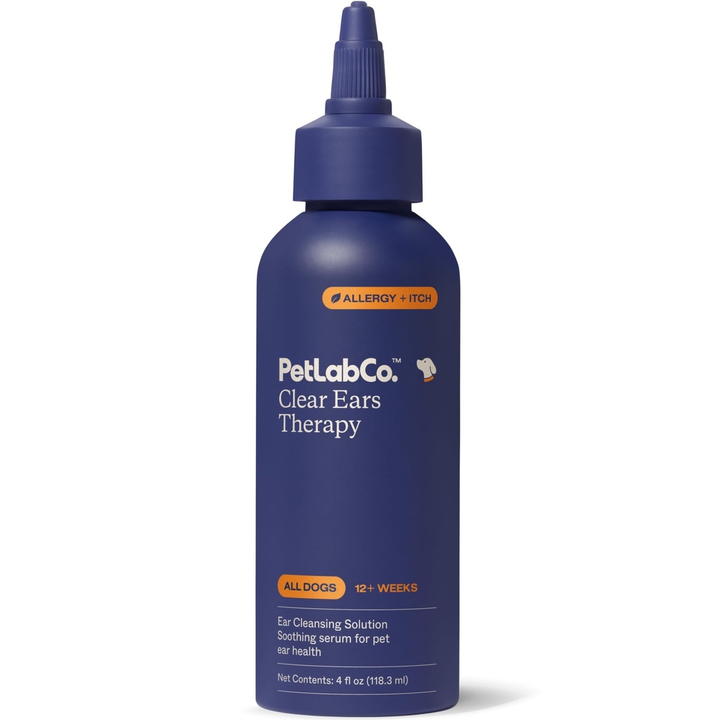 PetLab Co. - Clear ušné terapie Ušný čistiaci prostriedok pre psy - Podpora kvasiniek, svrbenie uší a zdravé ušné kanály - alkohol-bez psa Umývanie uší - Optimalizované ušný čistiaci roztok pre psov - Balenie Máj Vary