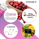 Brusnicové PAC s D Mannose Supplements for Women, Vitamín C and Women Vaginal Probiotic including Lactobacillus and Bifidobacterium kmene for Urinary Tract Health - 60 Femuni UTH Capsules