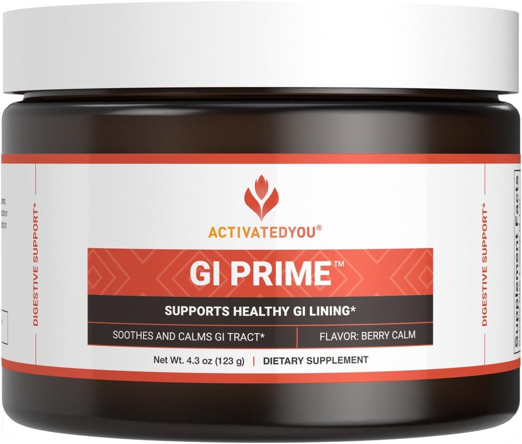 ACTIVATEDYOU GI Prime Tráviace zdravie nápoj na podporu zdravého GI Lining, zlepšenie trávivé pohodlie a energie - Berry pokoj chuť (30 slúži)