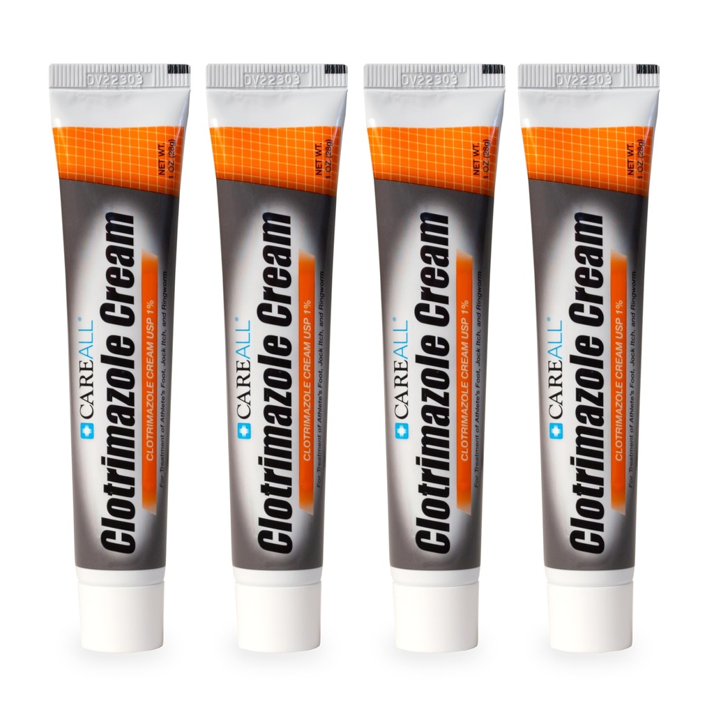 CareAll Clotrimazole Antimykotický krém 1% USP 1.0 oz. (4 balenia), Cures Most Athlete