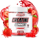 Kreatín Gummy pre mužov a ženy - 5g na obsluhu, zvýšiť silu, svalový zisk, zotavenie, vytrvalosť - Vegan, Gluten-free, Nízky cukor Kreatín monohydrát Gumies - Strawberry (100 Počet)