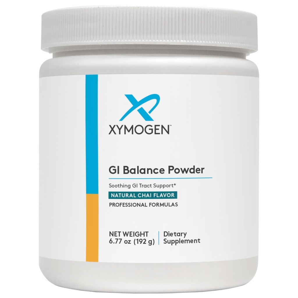 XYMOGEN GI Balance Powder - Upokojujúce GI Tract Podpora s Marshmallow Root, Licorice, Quercetin, Zinok L-Karnosine, Aloe, Gastric Mucin - Podporuje Gut Health + Zdravé Bowel Funkcia - Chai (6.77 oz)