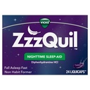 Vicks ZzzQuil, Nighttime Sleep Aid LiquiCaps, 25 mg Difenhydramín HCl, No.1 Sleep-Aid Brand, Non-Habit forming, Fall Asleep Fast, 24 Count