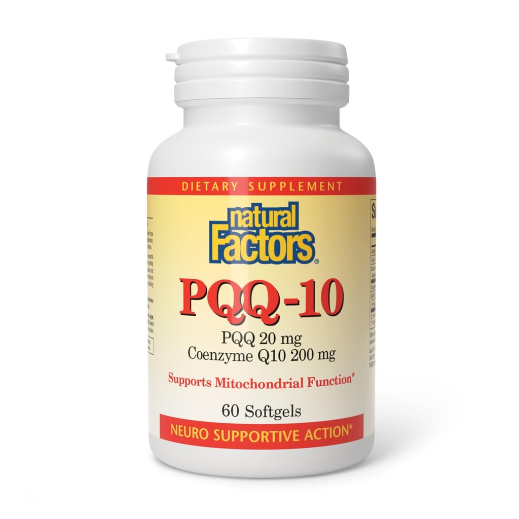 Prírodné faktory, PQQ-10, podporuje energiu a zdravé starnutie, diétne doplnok, 60 softgels (60 porcií)