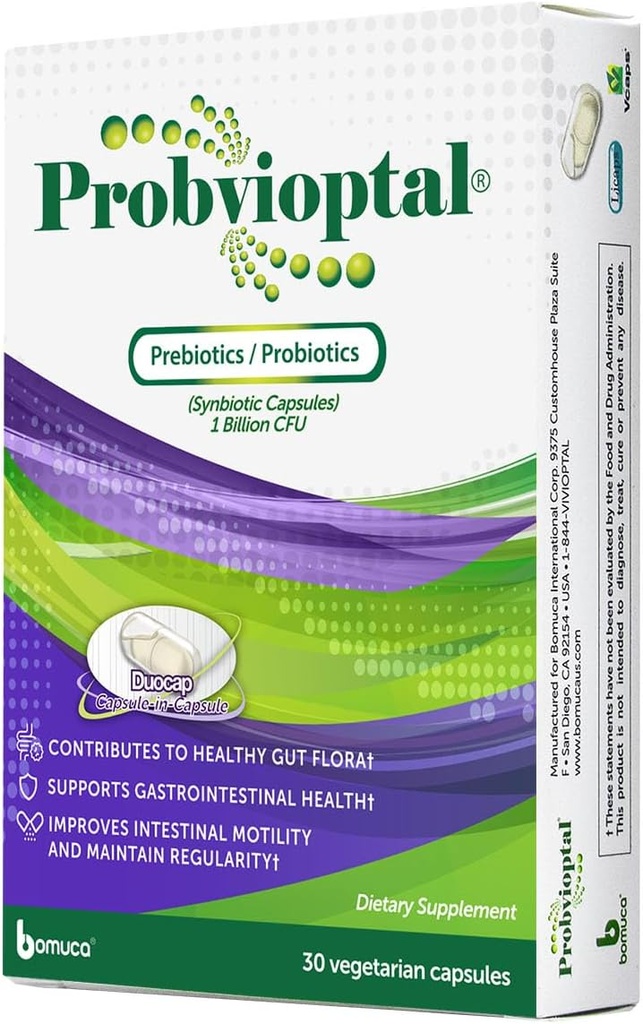 Probvioptal, 30 kapsúl (330 jednotiek), probiotiká a prebiotiká, Duocap, 1 miliarda CFU, bez lepku
