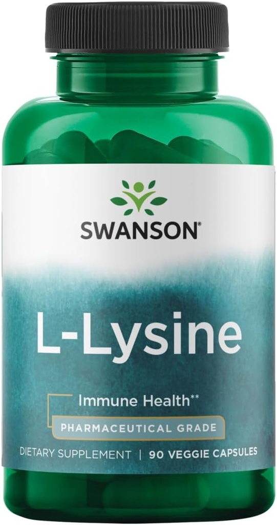 Swanson Amino Acid Ajipure L- Lysine Pharmaceutical Grade 500 Milligrams 90 Veg Kapsule