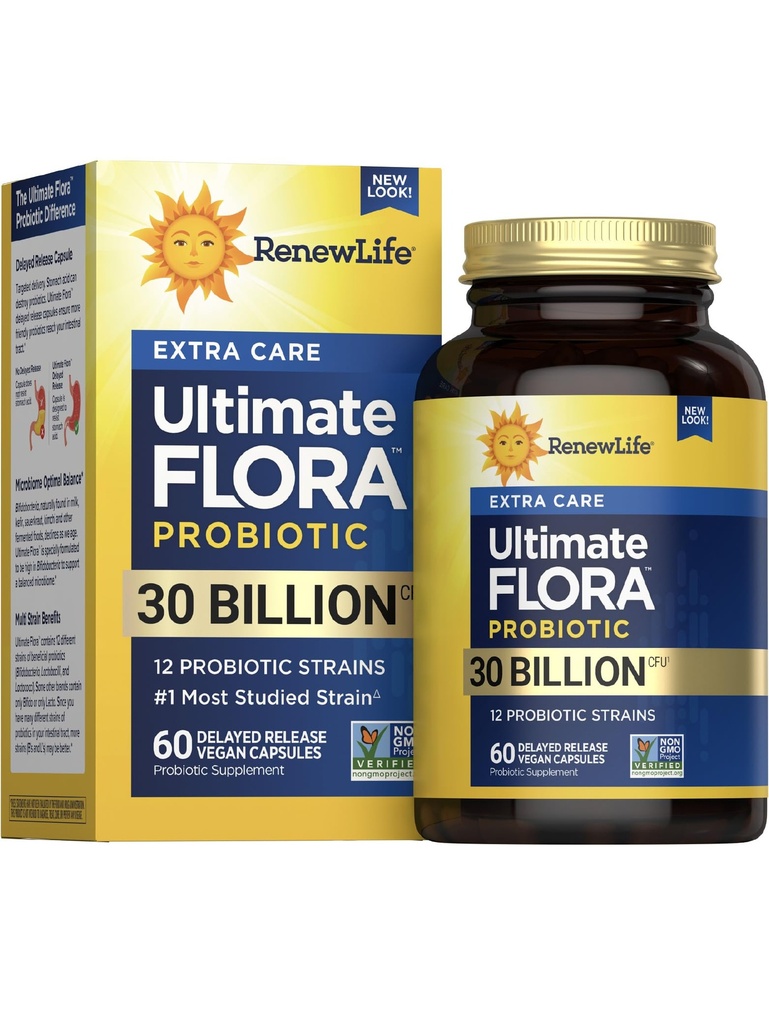 RenewLife Extra Care Ultimate FLORA Probiotic, 60 kapsúl