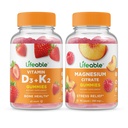 Životaschopný vitamín D3 + vitamín K2 + horčík 85 mg, Gumies Bundle - veľké ochutnávky, vitamínové doplnky, bez lepidla, bez GMO, žuvacia guma