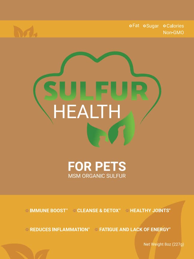 Organické Pet Sulfur - 99,9% Pure MSM Supplement for Pets - Lab-Tested a Certified Pet MSM