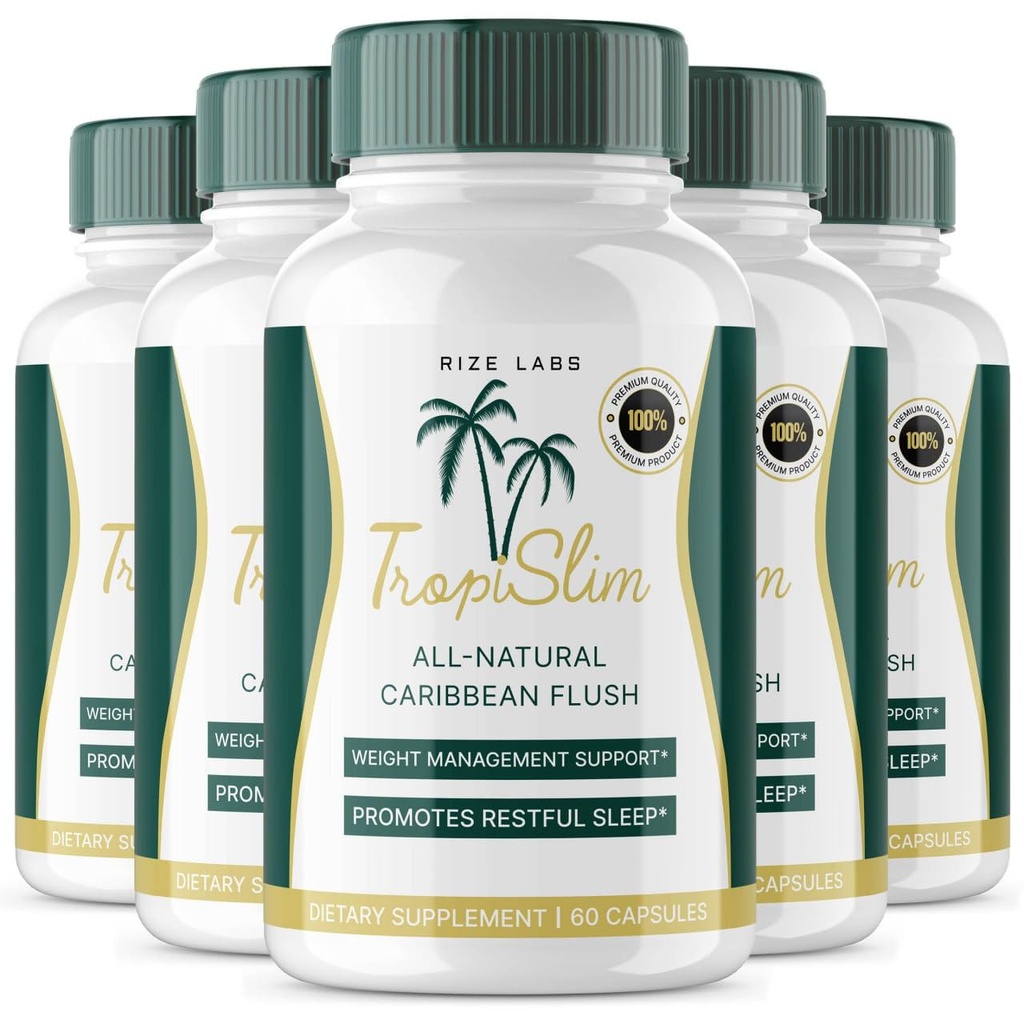 (Úradný znak 5 balenie) Tropislim, Tropislim All Natural Caribbean Flush, chudnutie Supplement, Tropislim Sliming Kapsule pre ženy, zdravý životný štýl + Leaner Physique, Tropical Recenzia (300 kapsule)