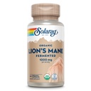 SOLARAY Organic Lions Mane Supplement Capsules - Providing 1000 mg of Lion's Mane Organic Huby, Fermented for Enhanced Absorbation - Vegan, 60-Day Guarantee, Lab Overené, 30 Servings, 60 VegCaps