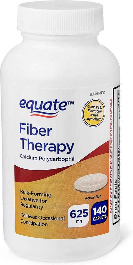 ikj Fiber Therapy Calcium Polykarbophil Caplets, 625 mg, 140 Count