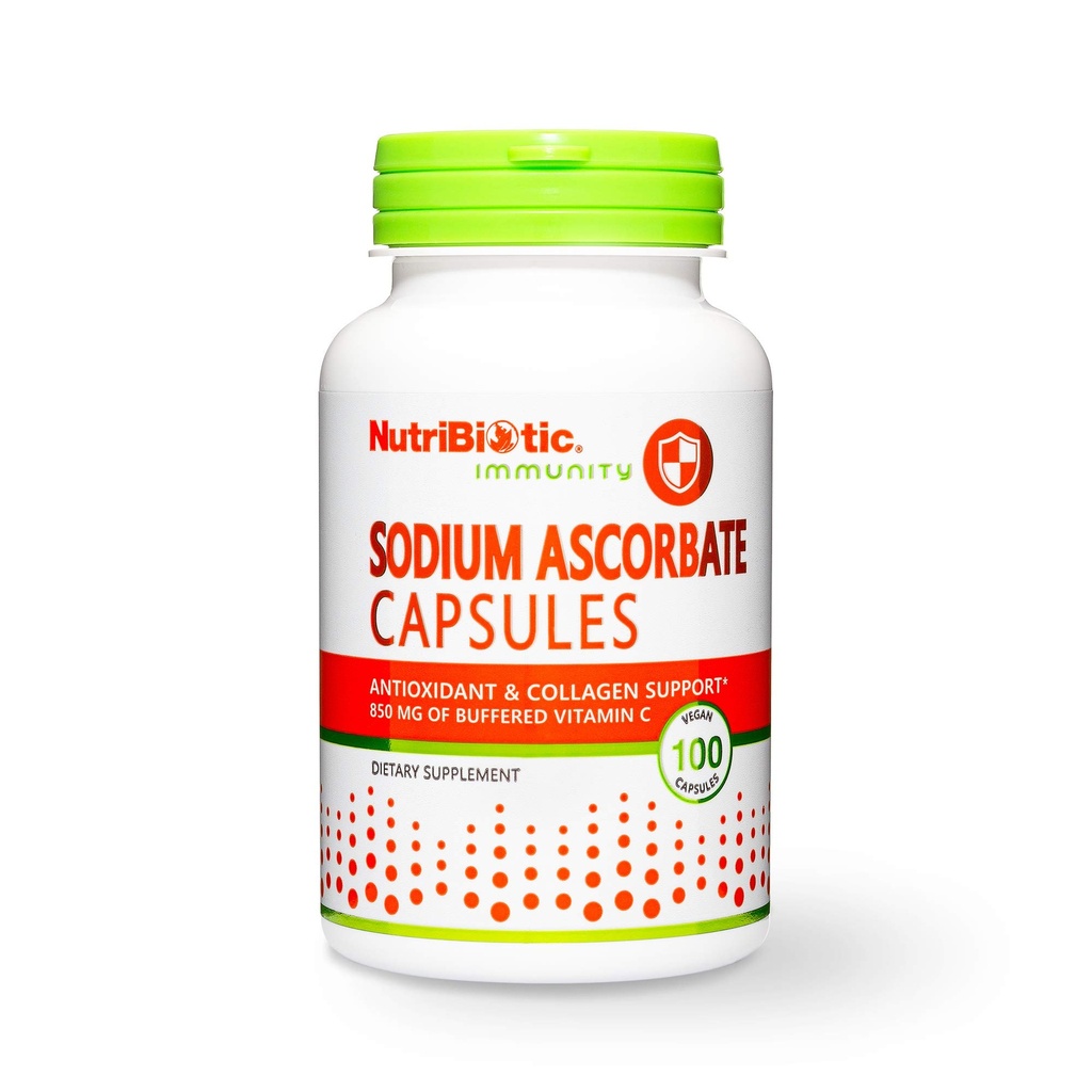 NutriBiotic - Nátriumaskorbát pufrovaný vitamín C kapsule, 100 Ct 