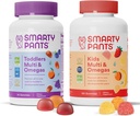 SmartyPants Batoľatá a deti Multivitamínové Gummy Bundle: Omega 3 Rybí olej (EPA/DHA), Vitamín D3, C, Vitamín B12, B6, A, K & Zinok, Biotín, bezlepok, Tri ovocné príchute (30 dní)