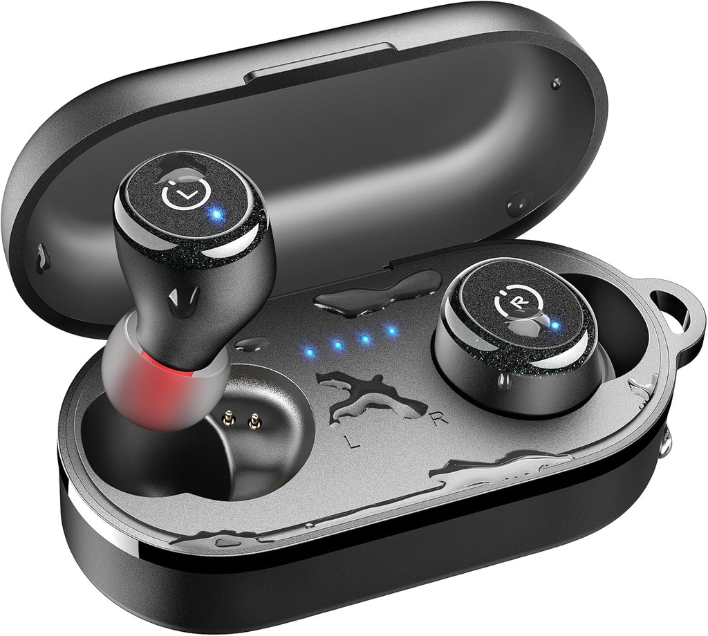 TOZO T10 Bezdrôtové slúchadlá Bluetooth 5.3 Slúchadlá, Aplikácia Prispôsobiť EQ, Ergonomický dizajn, 55H Playtime, Wireless Charging Case, IPX8 vodeodolný zvuk in-Ear Headset, 2025 Nová verzia
