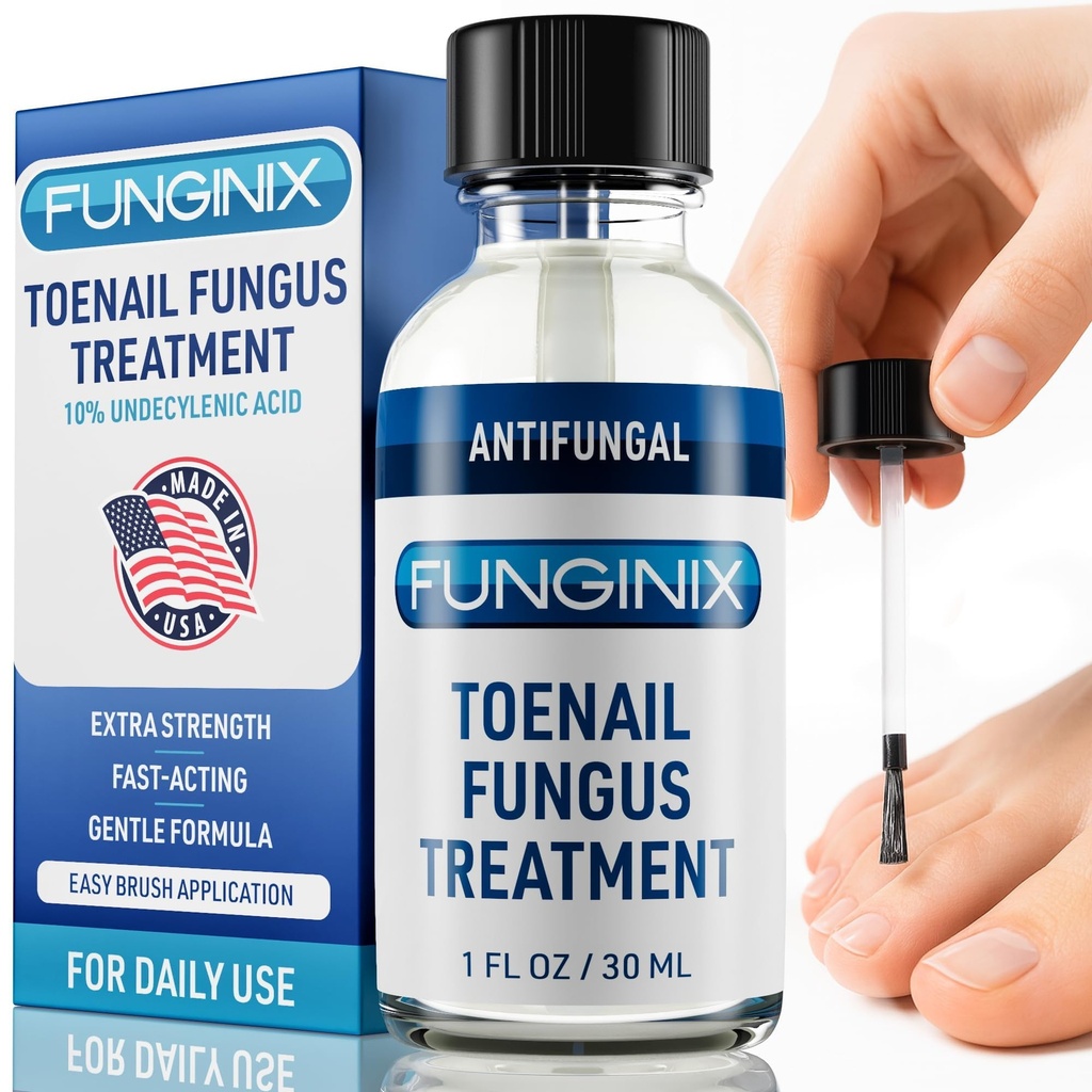 FUNGINIX Plesňové hubové ošetrenie Extra sila - antimykotická liečba nechtov s 10% kyseliny nedecylénovej a olej z čajovníka - živená 15+ prírodné oleje a botaniky - vyrobené v USA (Backaging May Vary)