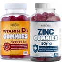 NEW AGE Imunitná obrana Combo - 2 balenia - vitamín D3 Gummy 5000 IU 125 μg a vysoká potencie Zinkové Gumies, Immune Booster 120 Počet