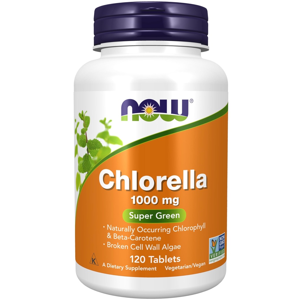 TERAZ potravinové doplnky, Chlórella 1000 mg s prirodzene sa vyskytujúcim chlorofylom, Beta-karoténom, zmesou karotenoidov, vitamínu C, železa a proteínov, 120 tabliet