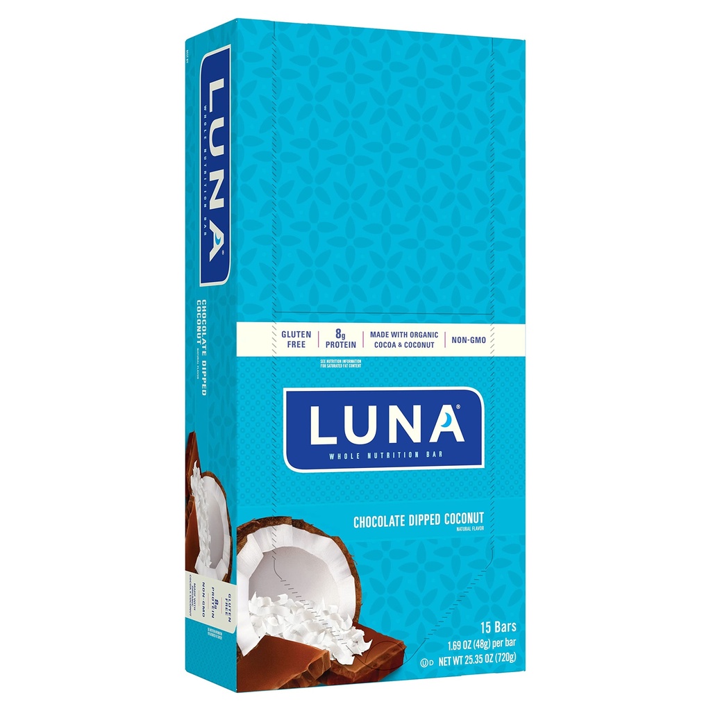 LUNA BAR - Bezlepkové bezlepkové tyčinky - Čokoládové kokosové príchute -8g proteínu - Non-GMO - Rastlinné-založené zdravé šnurovanie - Na Go Snacks (1,69 Ounce Snack Bars, 15 gróf)