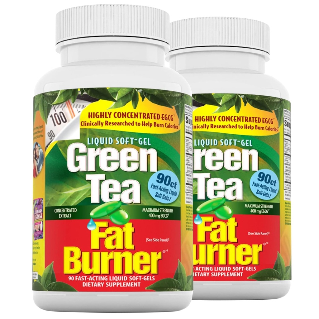 Applied Nutrition Green Tea Fat Burner - 30 Liquid Soft-Gels, Balenie 2 - Zvyšuje spaľovanie kalórií a dodávky energie Antioxidanty - 90 Celkovo