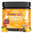 Llama Naturals Kids Probiotiká s prebiotickými Fiber, Vegan, Organic Prebiotiká a probiotiká Gummy pre podporu zdravia Gut, Batoľa skutočné ovocie Gummy vitamíny, žiadny pridaný cukor trstiny, Peach Mango, 60 Ct