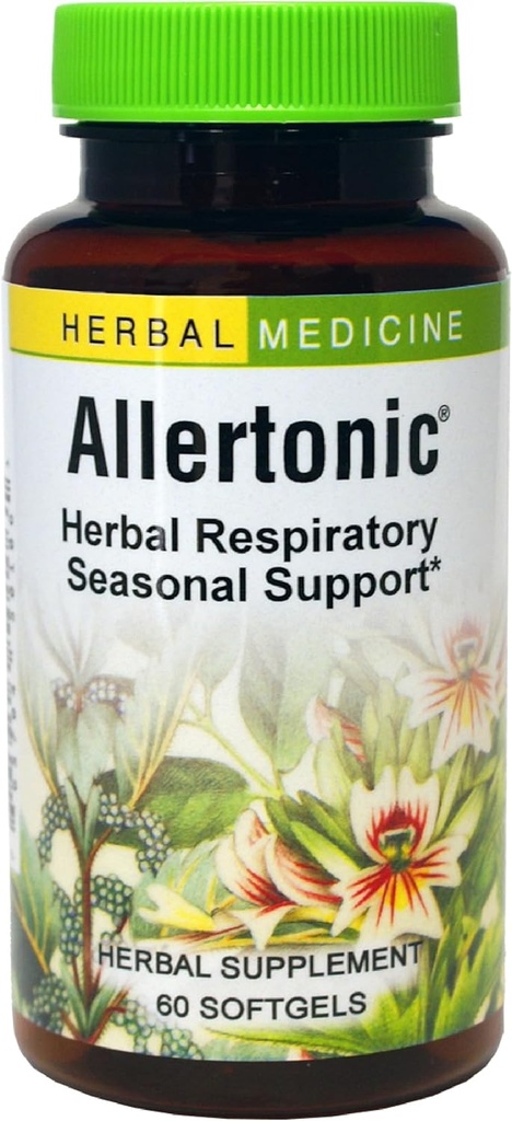 Bylinky Etc. Allertonic - Zdravá podpora dychu - Bylinná zmes na pomoc proti sezónnemu nepohodlie - Lung & Respiratory Health Podpora s pichanie žihľavka - 60 Softgels (60 Servíry)