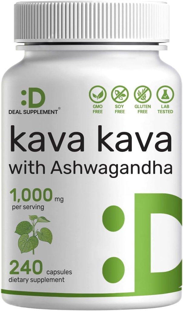 Deal Supplement Kava Kava Supplement 750mg Per Serving, 240 Kapsule, 4 mesiace Zásobovanie 