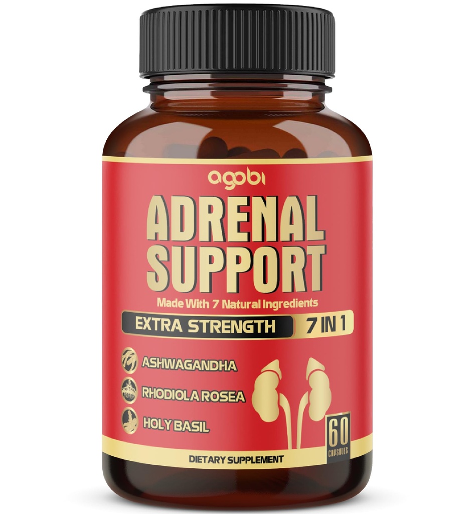 agobi 7in1 Adrenal Support - Rovnocenné s Concentrated Ashwagandha, Panax Ginseng, Rhodiola Rosea & More - 60 Kapsule 2 Mesiac od Body Balance