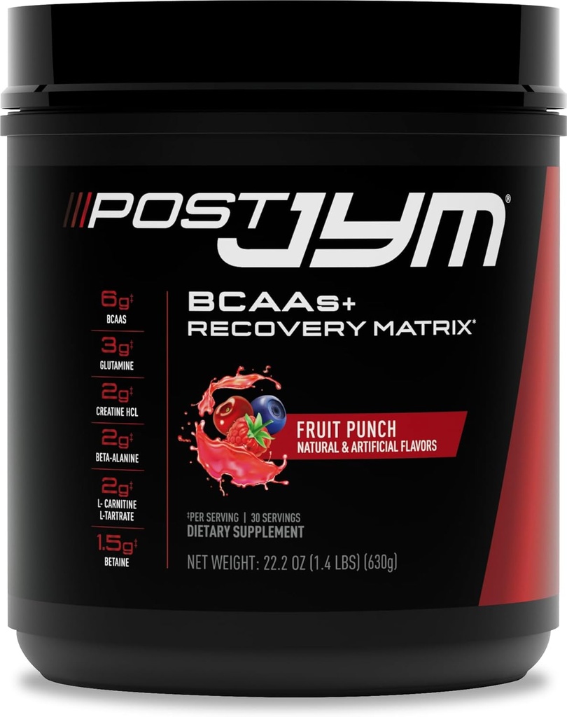 Post JYM Active Matrix - Post-práce s BCAA, glutamín, Kreatín HCL, Beta-Alanín, a viac JYM Supplement Science Fruit Punch, 30 Servings