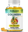 Halal Collagen Gummy pre ženy a mužov - Proti starnutiu, rast vlasov, starostlivosť o pleť a silné nechty Proteínové kolagénové doplnky - Non-GMO, Gluten Free - Made in USA