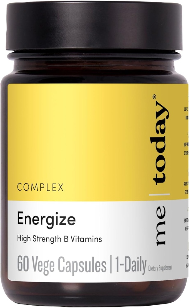 ma dnes Energise Supplement Super B vitamín B komplex pre mužov a ženy - B6, B12 s vitamínom C, Zinok, Ashwagandha a sibírsky ženšen - Energia a imunitná podpora - Vegan, 60 Slúži