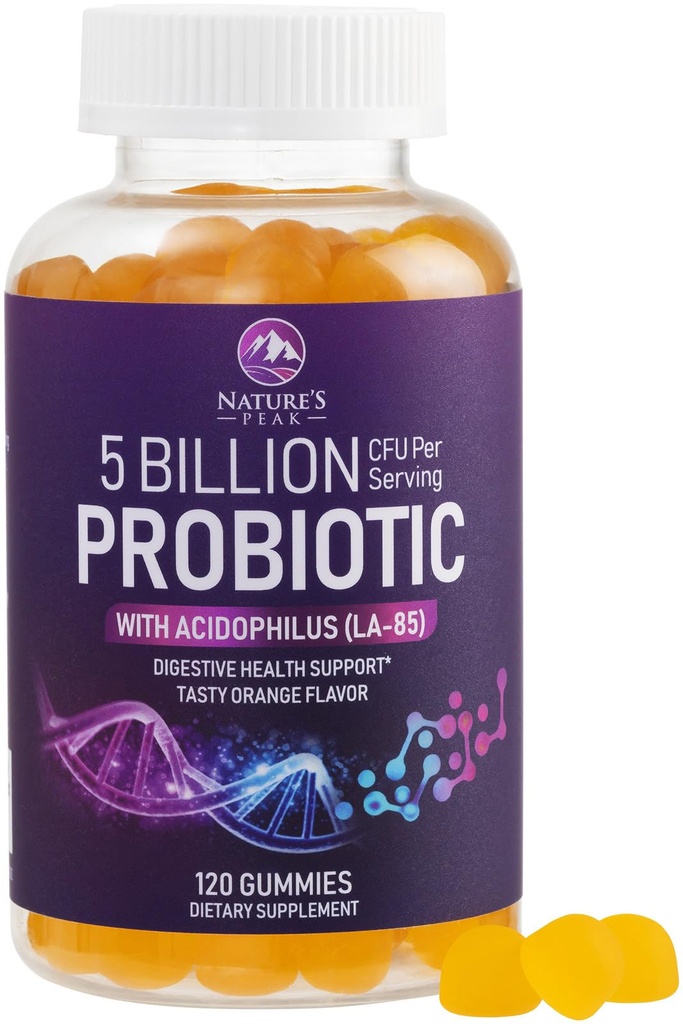 Probiotické Gummies 5 miliárd CFU - Daily Probiotic Gummy Supplement for Women, Men & Teens - Natural Digestive Health, 