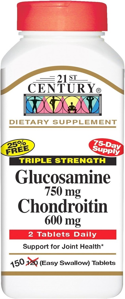 21St Century Trojitá sila Glukozamín a chondroitín - 150 tabliet
