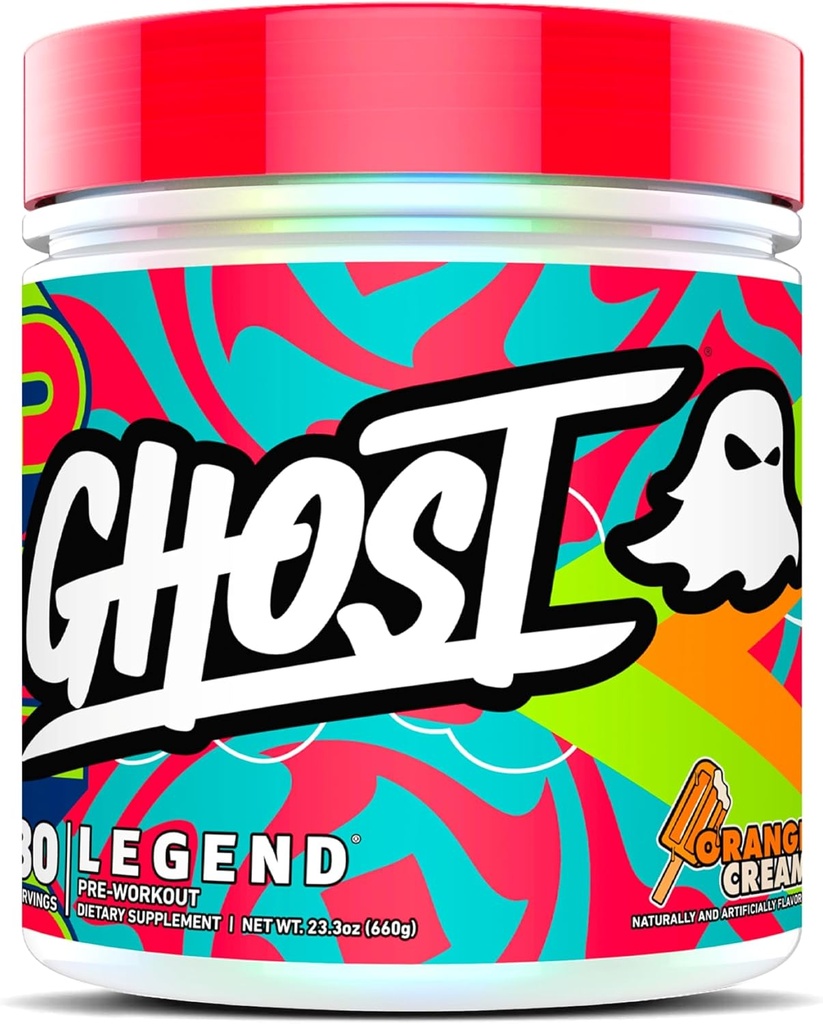GHOST Legend Powder, Oranžový krém - 30 Slúži pre mužov a ženy s choline, L-Citrulline a Beta Alanyne pre energiu a zameranie