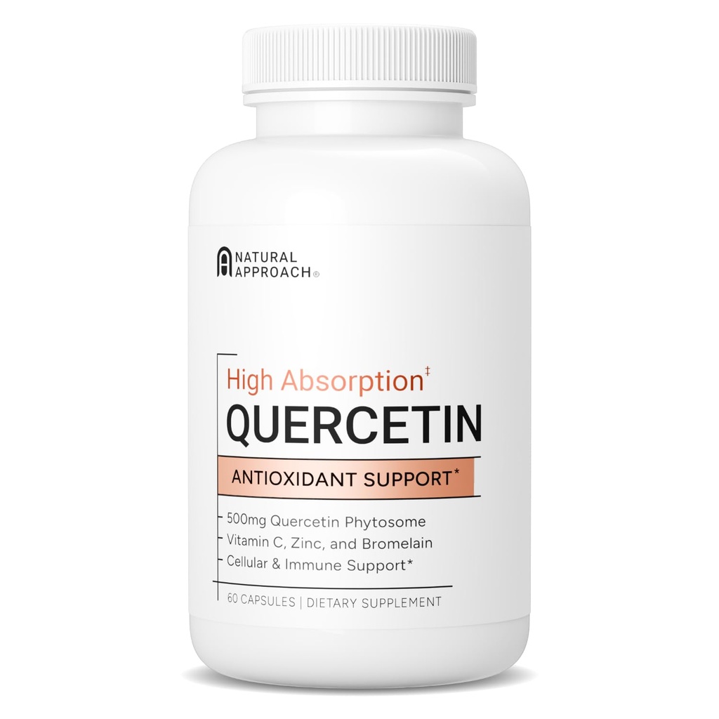 Vysoká absorpcia Quercetin s hypromínom, vitamínom C a zinkom - 500 mg Quercetinu Fytozóm - 50x viac Absorpcia - podpora imunitnej funkcie a bunkového zdravia - USA vyrobené doplnok - 60 kapsúl