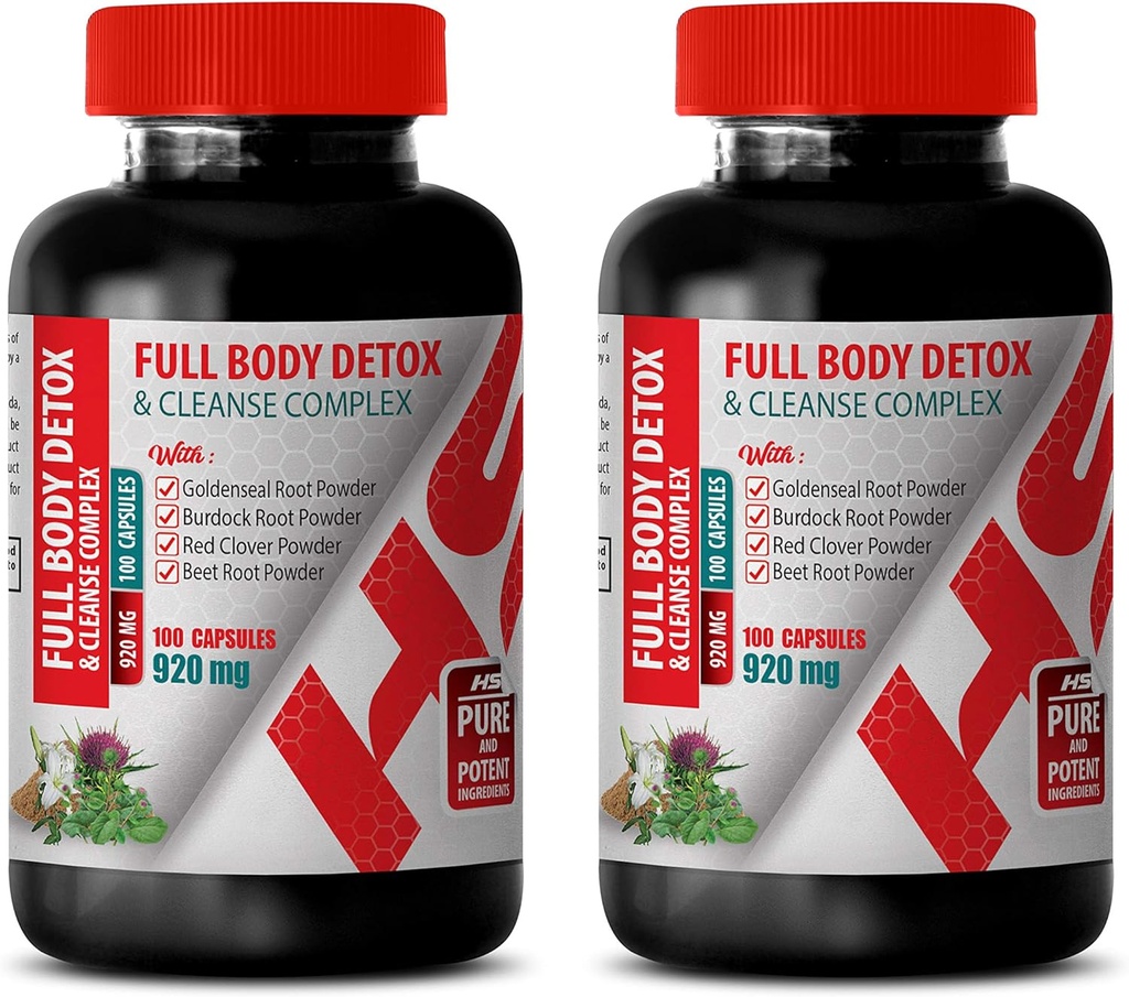 Cleanse and Detox Muži - Full Body Detox a Cleanse Complex 920 MG - Milk Thitle Herbal Supplement - 2 Fľaše 200 Kapsule