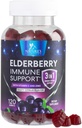 Brusnicové guličky s vitamínom C, D3 a zinkom - Imunitná podpora Gummy pre deti a dospelých, Čierne bazy extrakt Gummy Immune Health Suplement, Black Elder Berry Vitamín - 120 Gumies