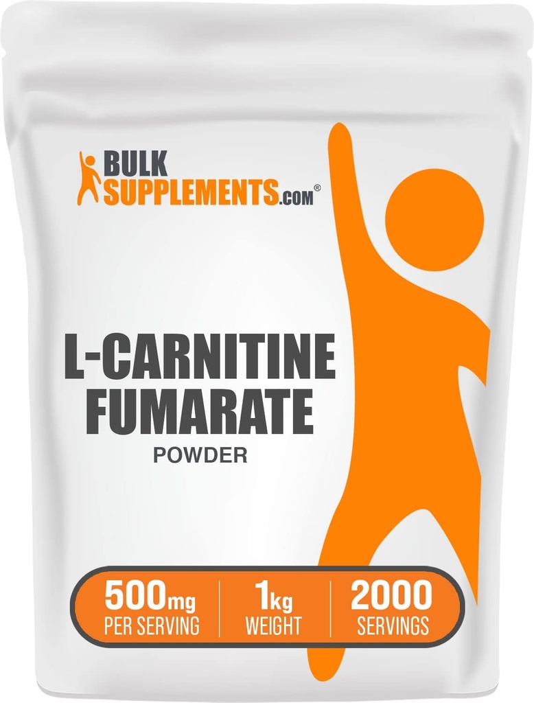 BulkSupplementments.com L-karnitín Fumarate prášok - karnitín doplnok, športové výživu, L-karnitín 500mg - bez lepku, 500mg naserving, bez lepku, 1kg (2,2 lbs) (Pack of 1)
