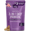 iHeartDogs 3-in-1 Probiotikum pre psy s tekvicou pre lepšie trávenie a zdravie Gut - Pes probiotiká a tráviace enzýmy, 90 Počet