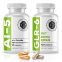 Intestinálna Fortitude AI-5 & GLR-6 Digestive Health Supplement Bundle w/Glutamine, Turmerica, Curcumin od Gut Health Capsule Supplement & Support Digestive Health, Non-GMO, Dairy Free - 30-Day Supply
