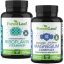 ForestLeaf Riboflavín & Magnézium Migraine Supplement - Riboflavín 400mg pre úľavu od bolesti hlavy - Ultimate Magnézium Bundle s B2 Vitamín 400mg pre Bolesť hlavy Migraine Relief Kapsule