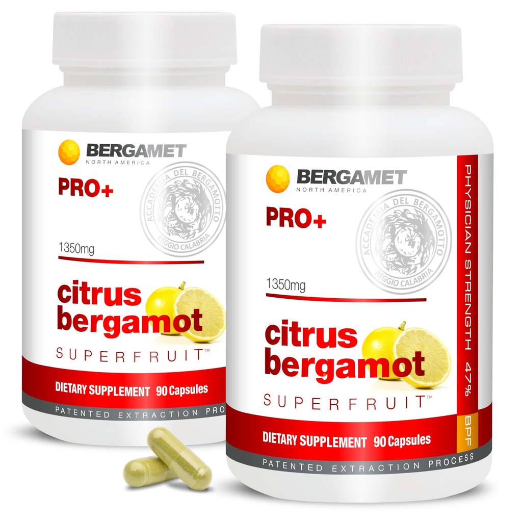 Citrus Bergamot SuperFruit PRO+ s Olive Leaf Extract - 47% BPF - 80% Polyfenoly - 675mg na službu - Worlds Najsilnejší - zálohované klinických štúdií - Made in The USA - 180 Caps