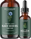 BetterLungs Mullein Leaf Extract a Black Seed olej Tincture Bundle