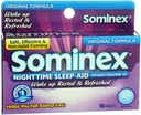 Sominex Nighttime Sleep-Aid s difenhydramín HCl 25 mg, Pôvodná formula, 16 tabliet, (Pack of 1)