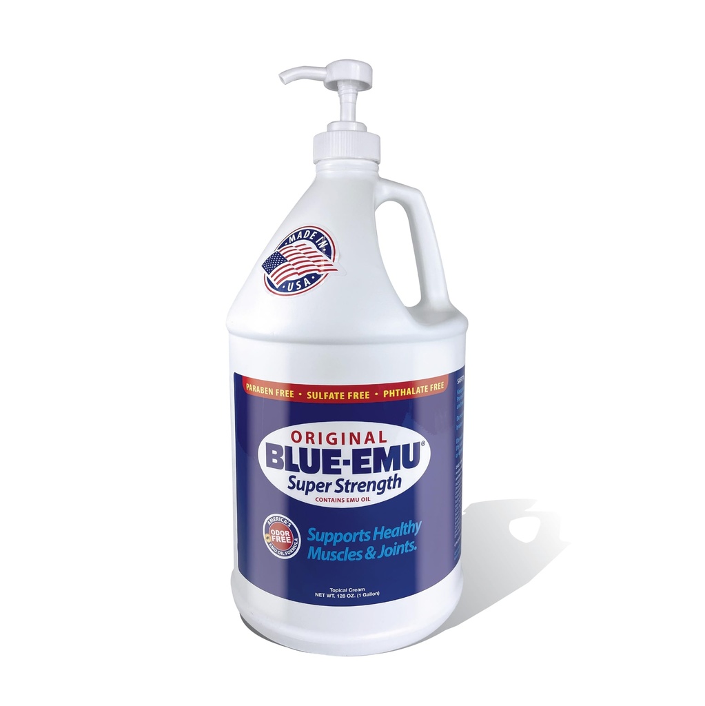 BLUE-EMU Original Super Strength Cream, Upokojujúce svalovej a kĺbovej podpory, 1 Gallon
