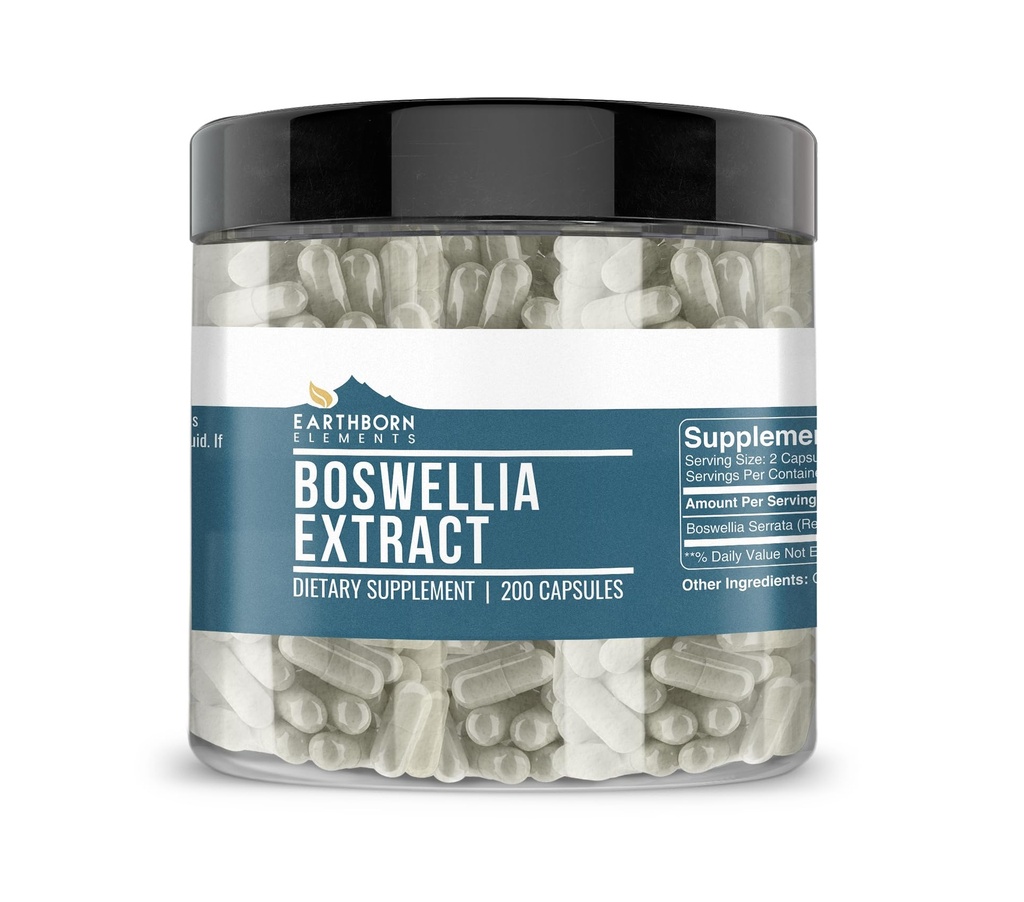 Pozemné prvky Boswellia Serrata Extract 200 kapsúl, čisté a nezriedené, žiadne doplnkové látky