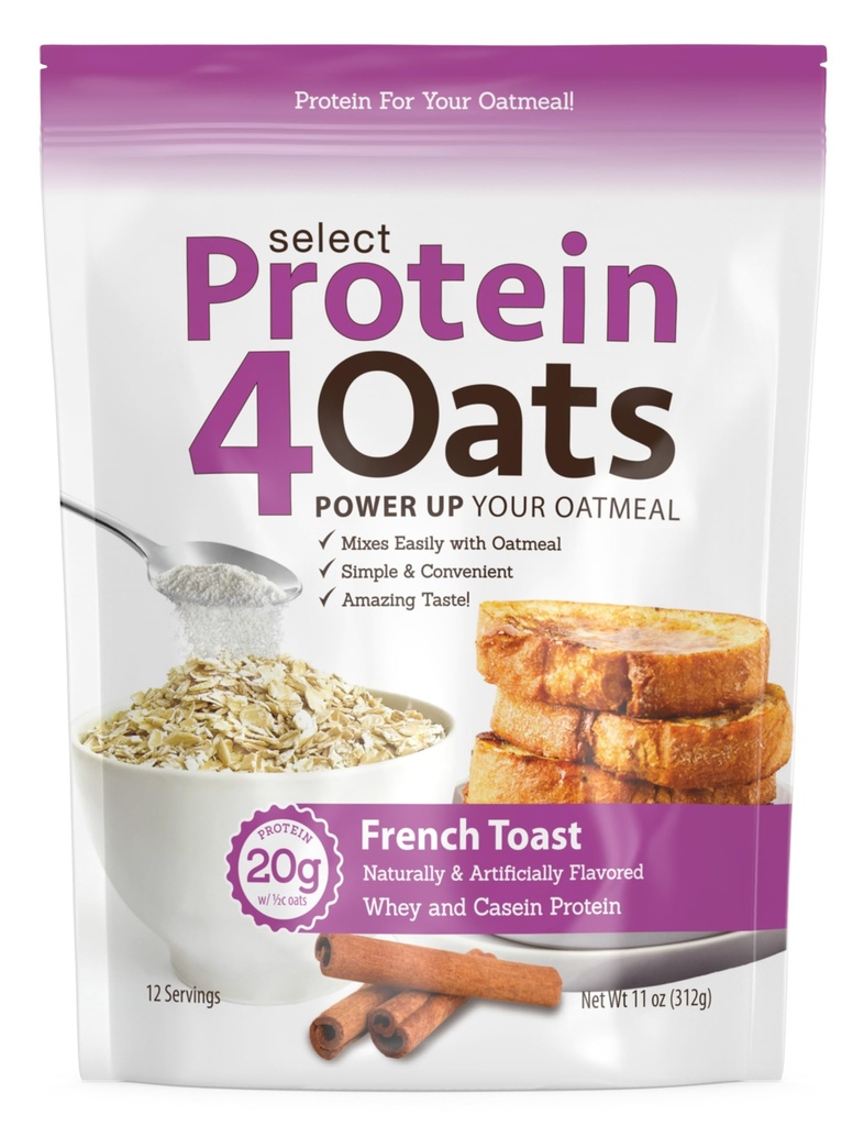 PESCIence Protein4Oats, prášok, aby sa úžasné ochutnávka proteínovej ovsené vločky, s srsťou a Casein, francúzsky toast, 12 porcií